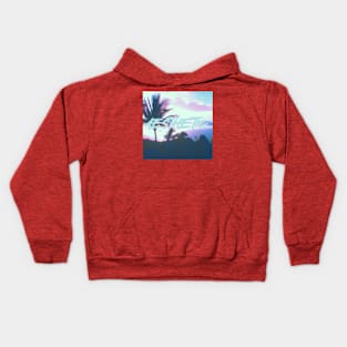 aesthetic palm trees Kids Hoodie